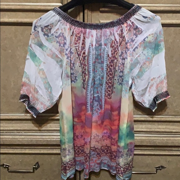 BOSTON PROPER SHEER LOOSE TOP - Picture 3 of 5